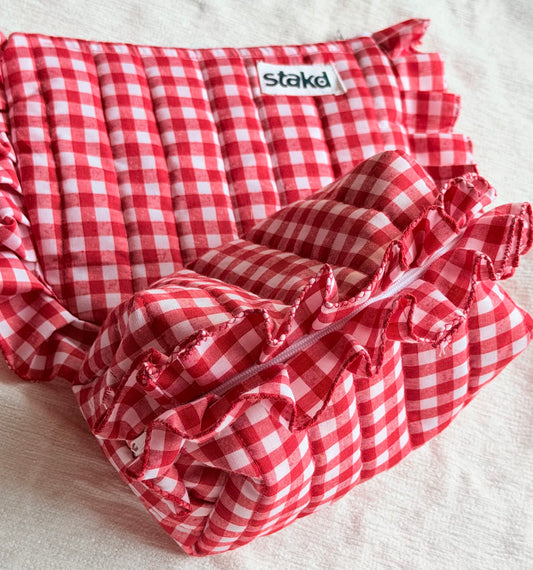 Quilted Ruffle Pouch