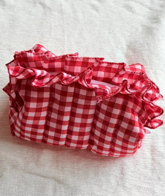 Quilted Ruffle Pouch