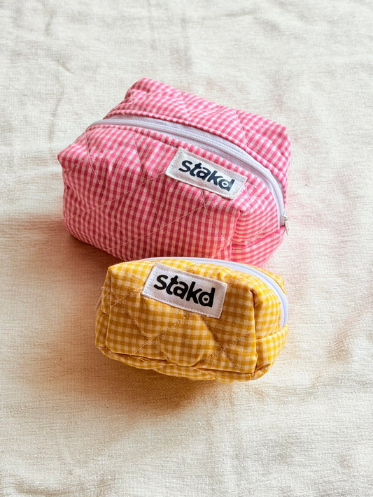 Yellow Gingham Pouch