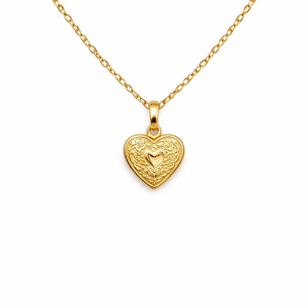 Heart gold necklace