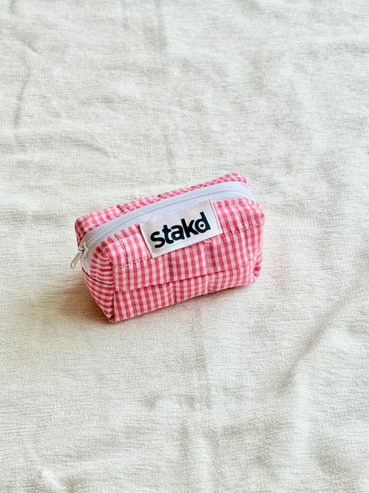 Pink Gingham Pouch
