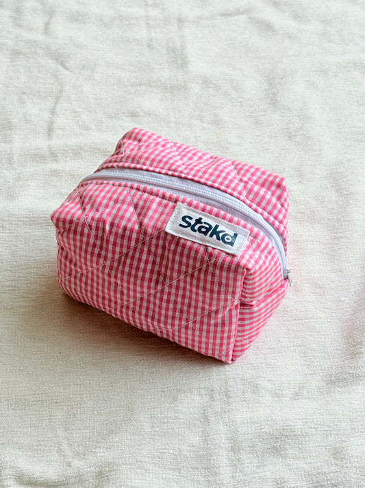 Pink Gingham Pouch