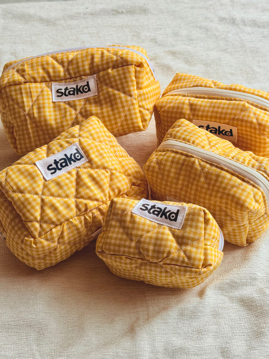 Yellow Gingham Pouch