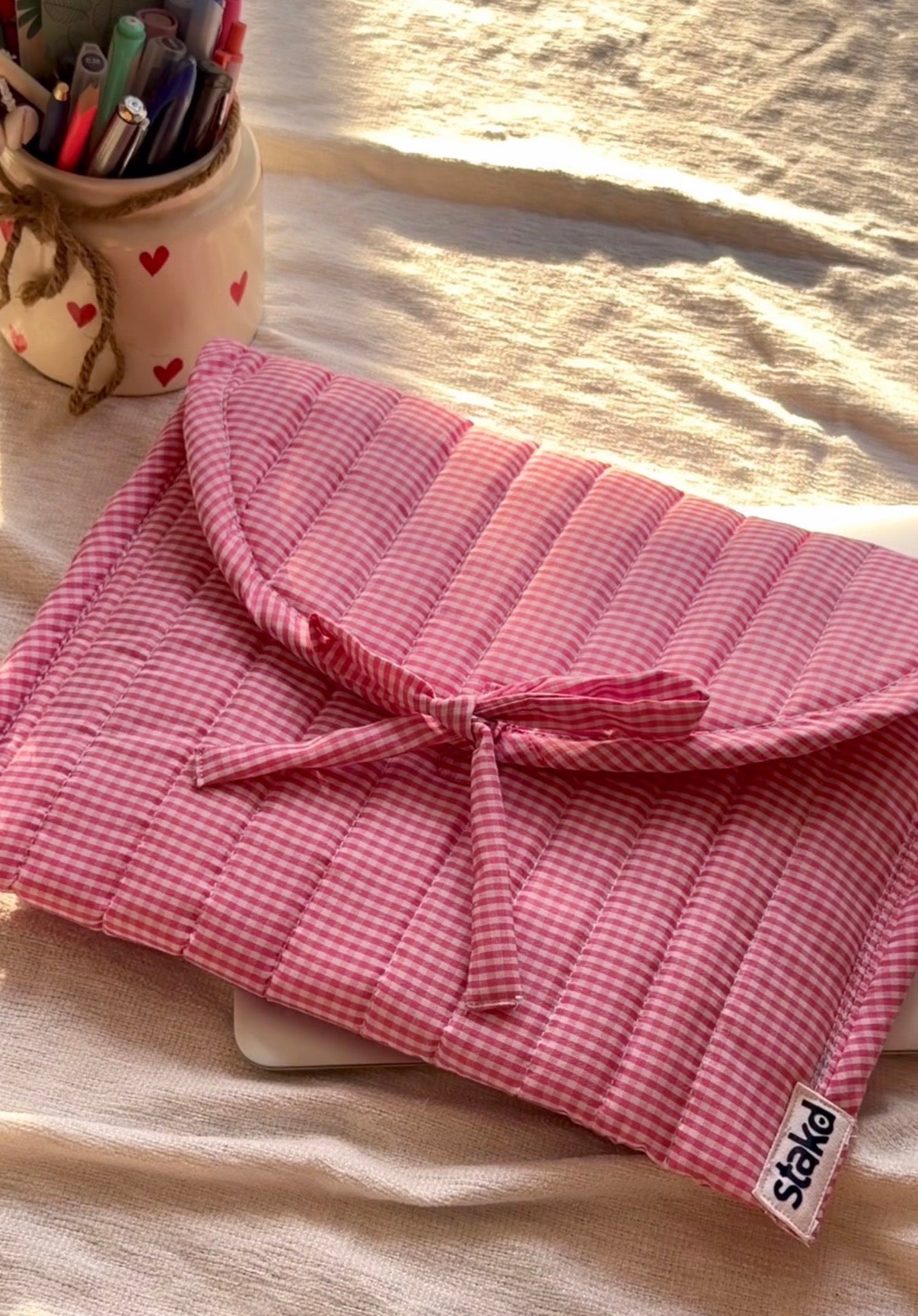 Pink Gingham Sleeve